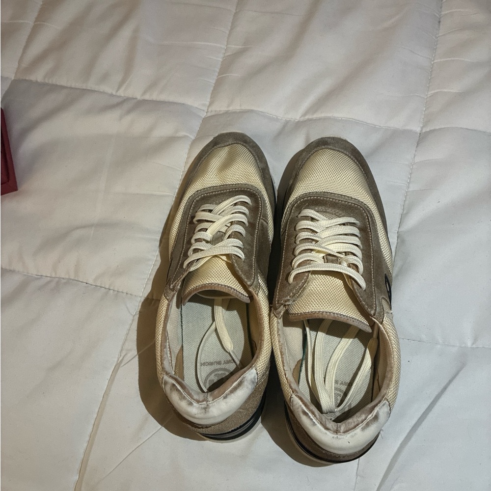 Tory Burch Cream and Gray Sneakers